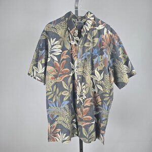 Reyn Spooner Vintage Cotton Hawaiian Tropical Button Up Shirt Size XL